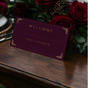 Carte De Placement Royal Muse Médiéval Imaginaire Plum Floral Mariage