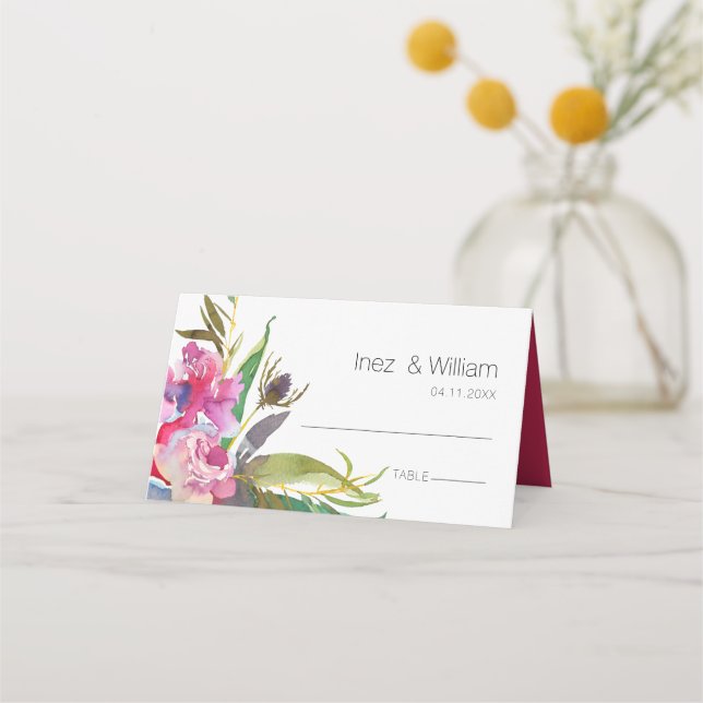 Carte De Placement Ruby Floral (Devant)