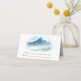 Carte De Placement Russe Aquarelle Pine Mountains Lac Plac Mariage