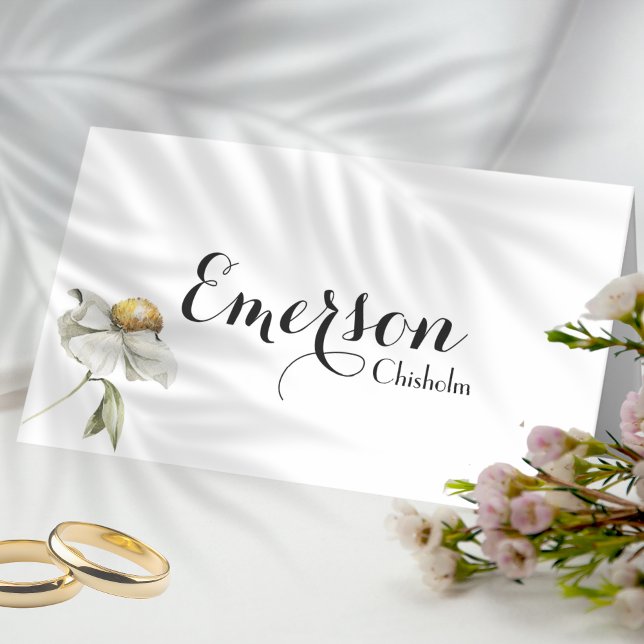 Carte De Placement Russe Woodland Fleur sauvage d'été Bloom Meadow (Lovely Wildflower Bloom Folded Place Card with Name and Message in the inside)