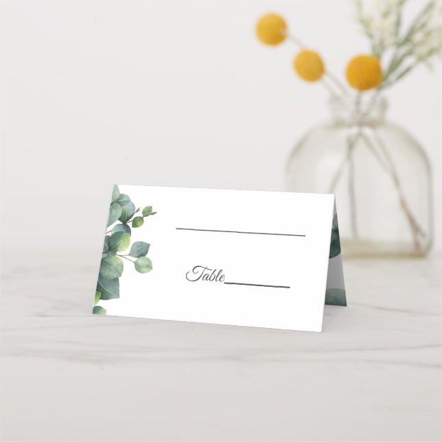 Carte De Placement Rustic Chic Eucalyptus Branches Mariage Escort (Dos)