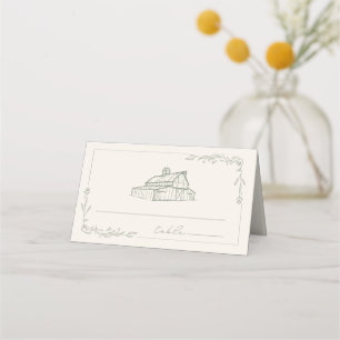 Carte De Placement Rustic Grange Sage Green Mariage de automne agrico