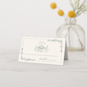 Carte De Placement Rustic Mountain Emerald Line Mariage