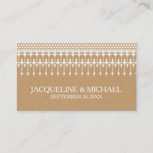 Carte De Placement Rustic Vintage Lace Kraft