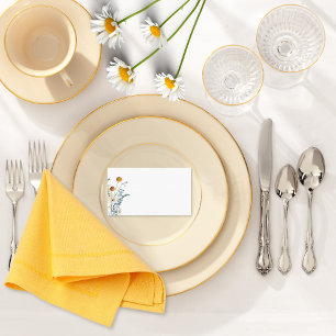 Carte De Placement Rustique Dusty Blue Fleurs sauvages & Daisy Mariag