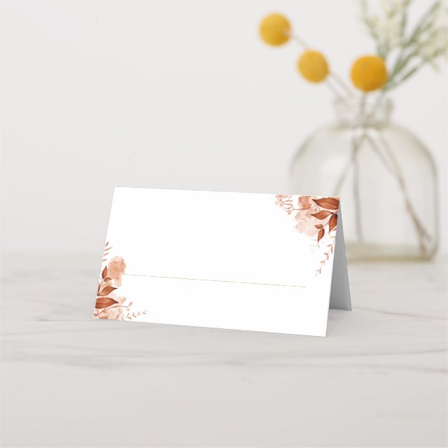 Carte De Placement Rustique Floral Automne Mariage d'or automne (Devant)