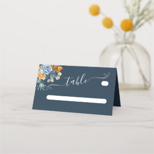 Carte De Placement Rustique Orange Terracotta Marine Mariage de rouil
