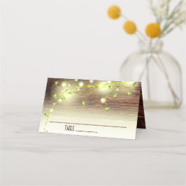 Carte De Placement Rustique Pays En Bois Mason Jar String Lumière Arb