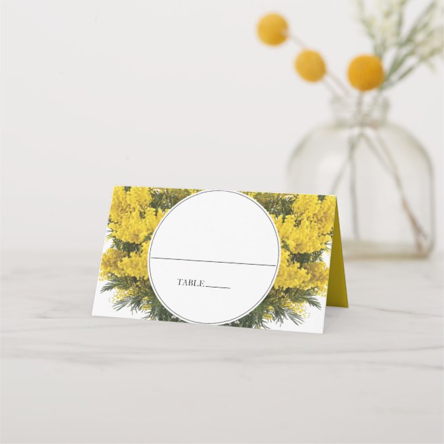 Carte De Placement Rustique Wattle Acacia Mariage Carte Place (Devant)