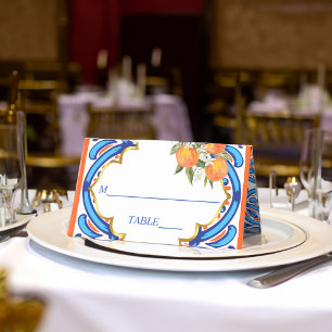 Carte De Placement Sa principale Squeeze orange bleu nuptiale