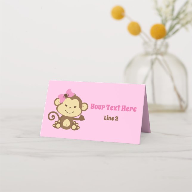Carte De Placement Sac à singe rose Topp ou carte de place (Devant)