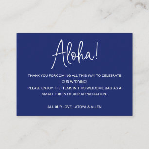 Carte De Placement Sac cadeau de bienvenue Mariage Aloha Hawaii