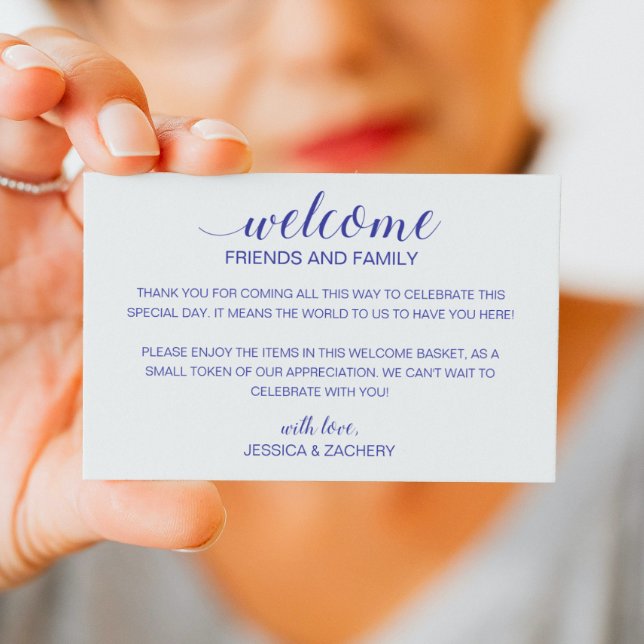 Carte De Placement Sac cadeau de bienvenue Mariage bleu moderne (Créateur téléchargé)