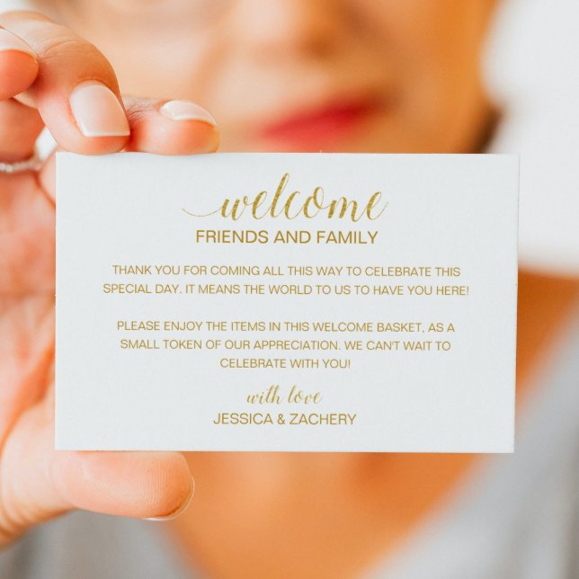 Carte De Placement Sac cadeau de bienvenue Mariage d'or moderne (Créateur téléchargé)