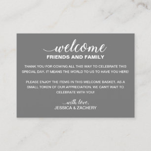 Carte De Placement Sac cadeau de bienvenue pour Mariage gris blanc