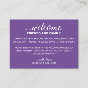 Carte De Placement Sac cadeau de bienvenue pour Mariage violet blanc