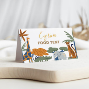 Carte De Placement Safari Animaux Étiquettes alimentaires