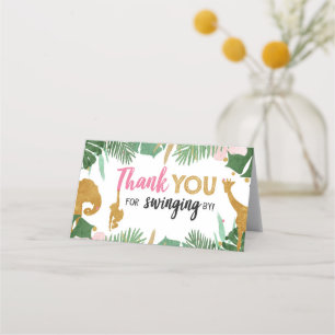 Carte De Placement Safari Animaux Treat Bag Topper Goodie Balise Or