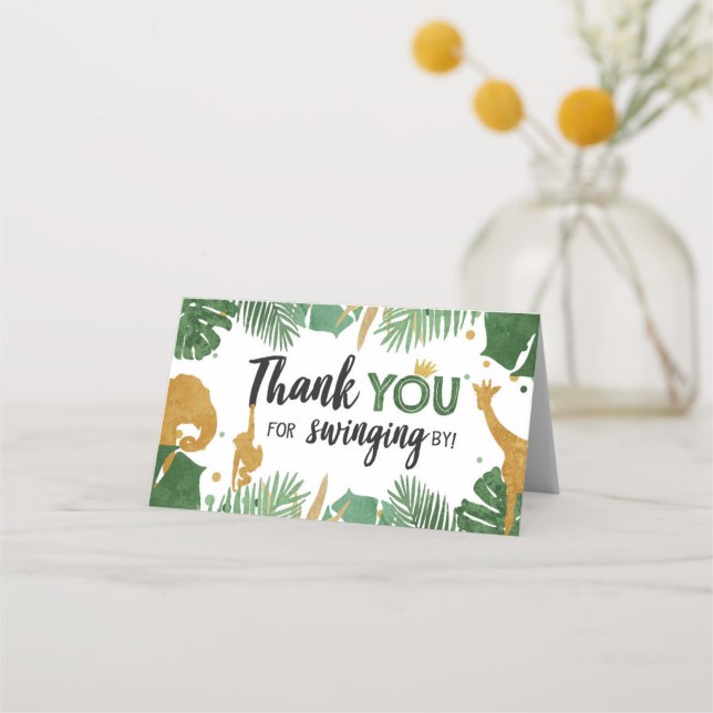 Carte De Placement Safari Animaux Treat Bag Topper Goodie Balise Or (Devant)