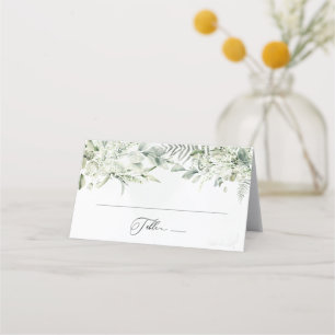 Carte De Placement Sage Green Foliage Eucalyptus Mariage botanique
