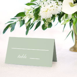 Carte De Placement Sage Green Mariage Calligraphie simple Script blan