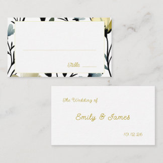 Carte De Placement Sage Green & Soft Yellow Botanical Wedding