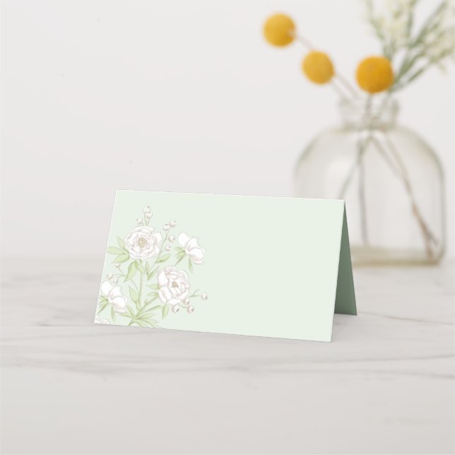 Carte De Placement Sage Green White Rose Wedding (Devant)