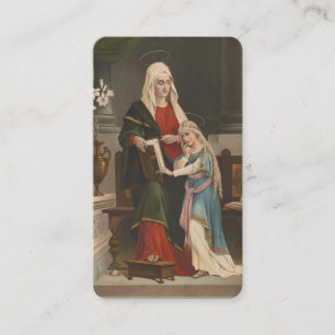 Carte De Placement Sainte Anne avec la Sainte Vierge Marie Prière cat