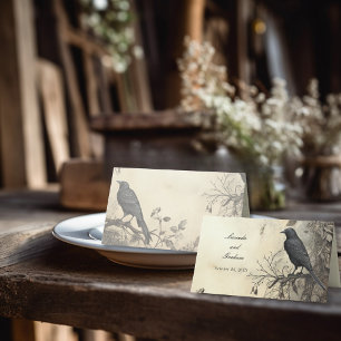 Carte De Placement Scènes gothiques Moody Crème Vintage et Noir