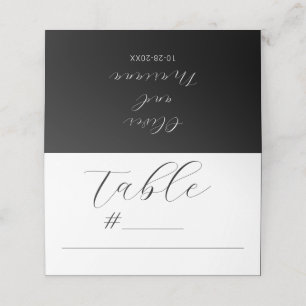 Carte De Placement Script de calligraphie minimaliste Mariage noir
