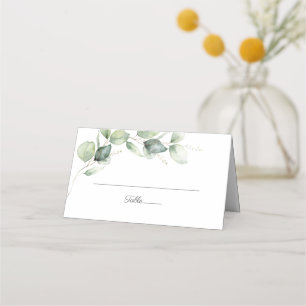 Carte De Placement Script floral Eucalyptus Mariage de verdure