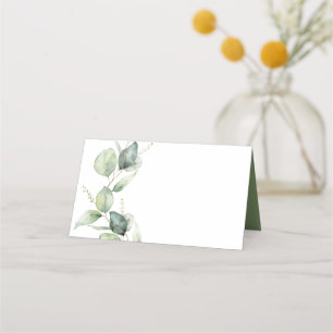 Carte De Placement Script floral Eucalyptus Mariage vert