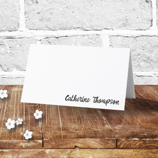 Carte De Placement Script Mariage noir et blanc Simple tendance moder
