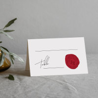 Script minimaliste Timbre de cire rouge Table d'en
