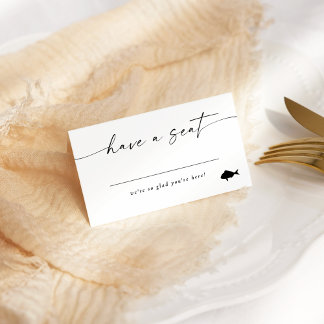 Carte De Placement Script moderne élégant Place Card Poisson Option