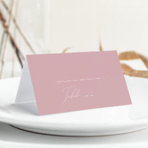 Carte De Placement Script Whimsical Dusty Rose plié