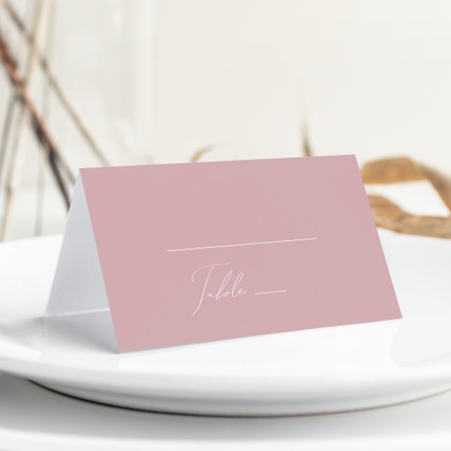 Carte De Placement Script Whimsical | Dusty Rose plié (Créateur téléchargé)