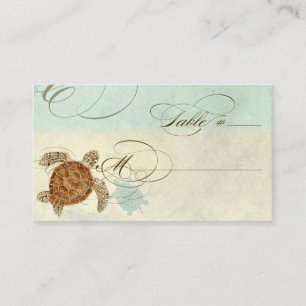 Carte De Placement Sea Turtle Modern Coastal Ocean Beach Swirls