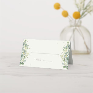 Carte De Placement Seafoam Green/Crème Snowberry + Eucalyptus Mariage