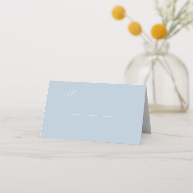 Carte De Placement Serene Blue Minimalist Table Sign (Devant)
