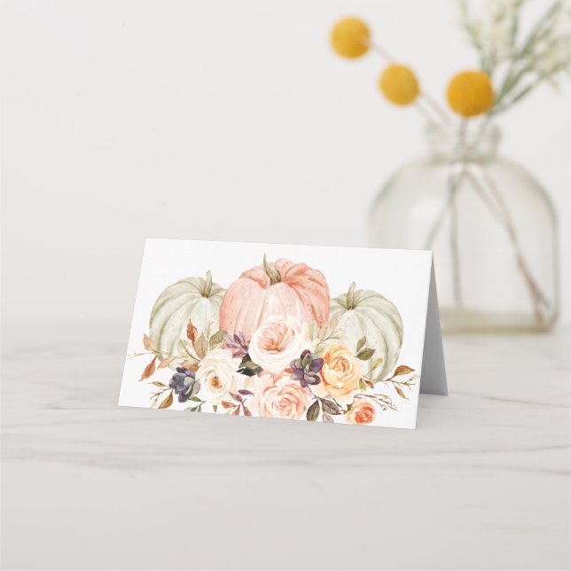 Carte De Placement Shabby Chic Automne Floral Plaques (Devant)