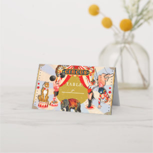 Carte De Placement Siège de table de fête d'anniversaire de cirque ré