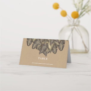 Carte De Placement Siège de table de mariage tropical rustique vintag