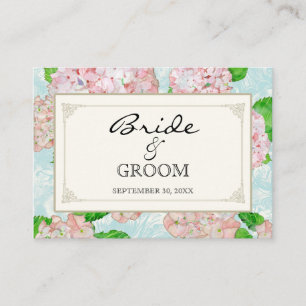 Carte De Placement Siège de table Rose d'escorte Hydrangea dentelle f