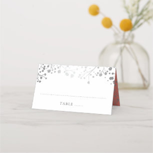 Carte De Placement Silver Grey et Coral rose Bébé's Respiration Éléga