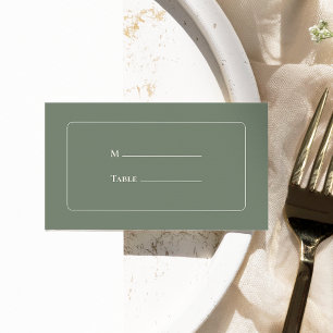 Carte De Placement Simple Boho Sage Green Mariage plat