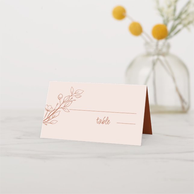 Carte De Placement Simple Boho Terracotta, Carte Mariage pliée (Devant)