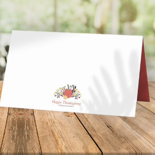 Carte De Placement Simple Chic Citrouilles d'automne Thanksgiving