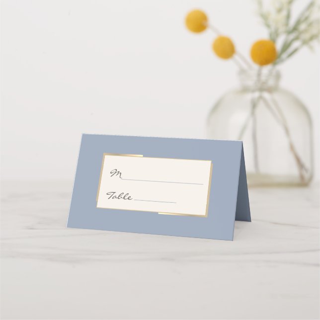 Carte De Placement Simple Dusty Blue Mariage Escort (Devant)