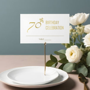 CARTE DE PLACEMENT SIMPLE ÉLÉGANT GOLD GRAY TYPOGRAPHIE 70 ANNIVERSAI